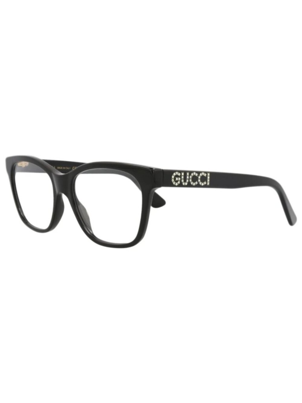 New Gucci Women's Eyeglasses Cat Eye Acetate Frame Black Black Transparent